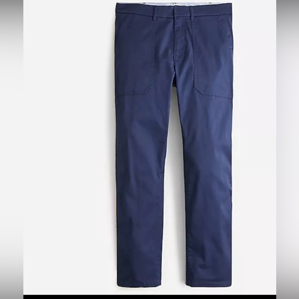 NWT J.Crew patch-pocket slim boyfriend chino navy size 27